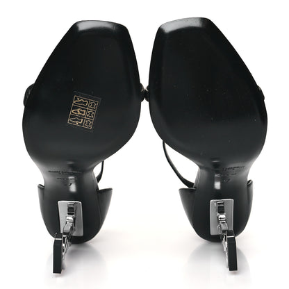 Saint Laurent Calfskin Opyum 85 Sandals 37 Black Silver 5 of 9