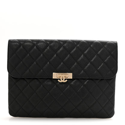 Chanel Caviar Quilted Medium Golden Class Pouch Black 1 of 11