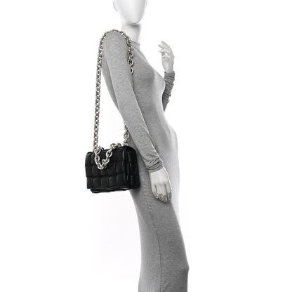 Bottega Veneta Lambskin Maxi Intreccio Padded Chain Cassette Crossbody Bag Black 2 of 13