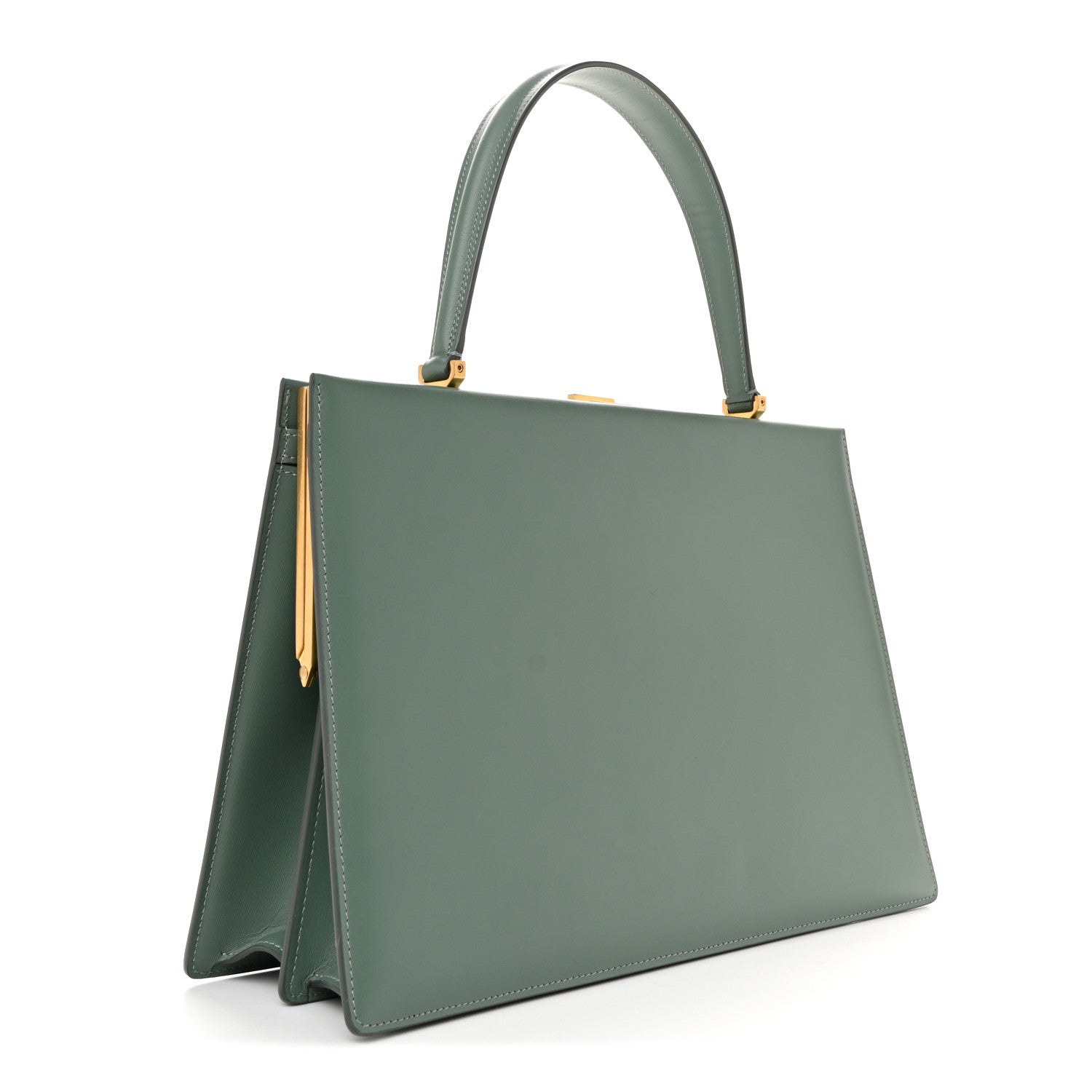 Celine Box Calfskin Medium Clasp Bag Light Green 3 of 12