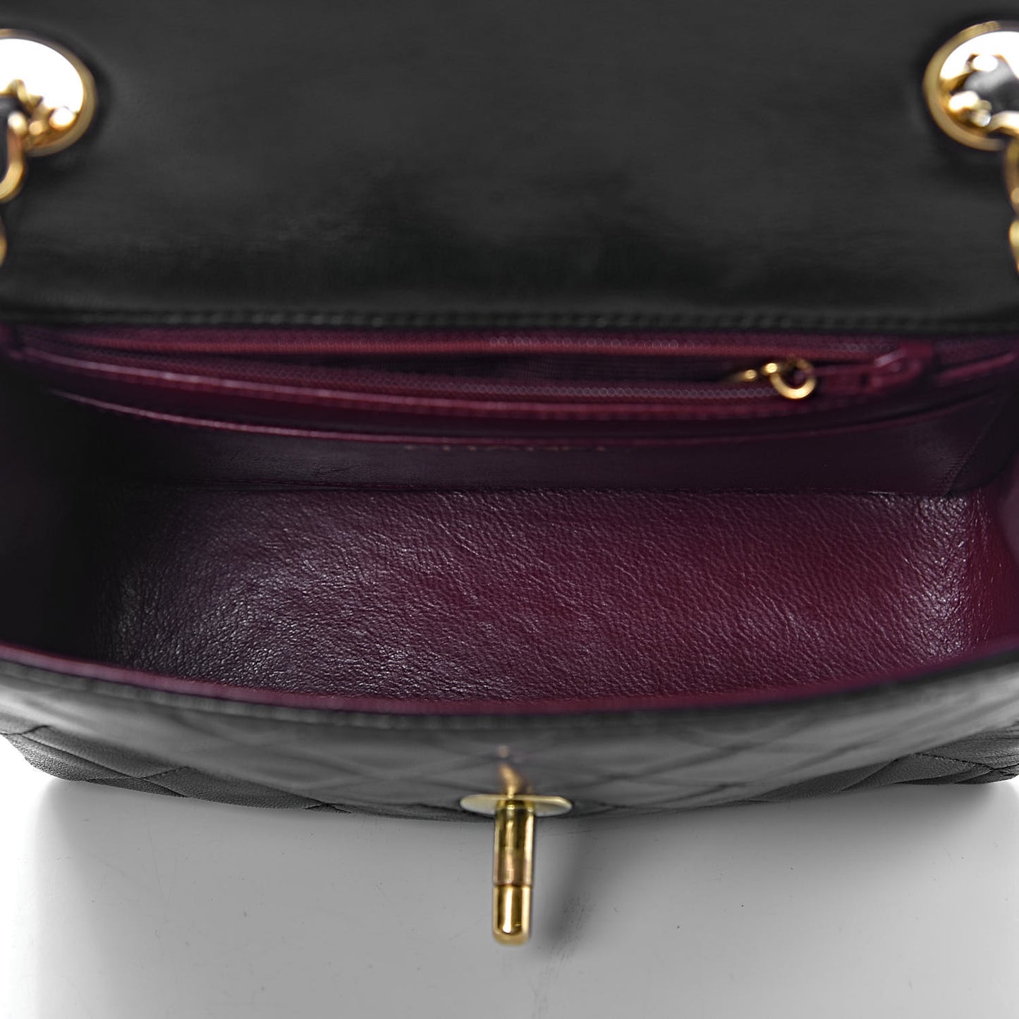 Lambskin Quilted Mini Square Flap Black