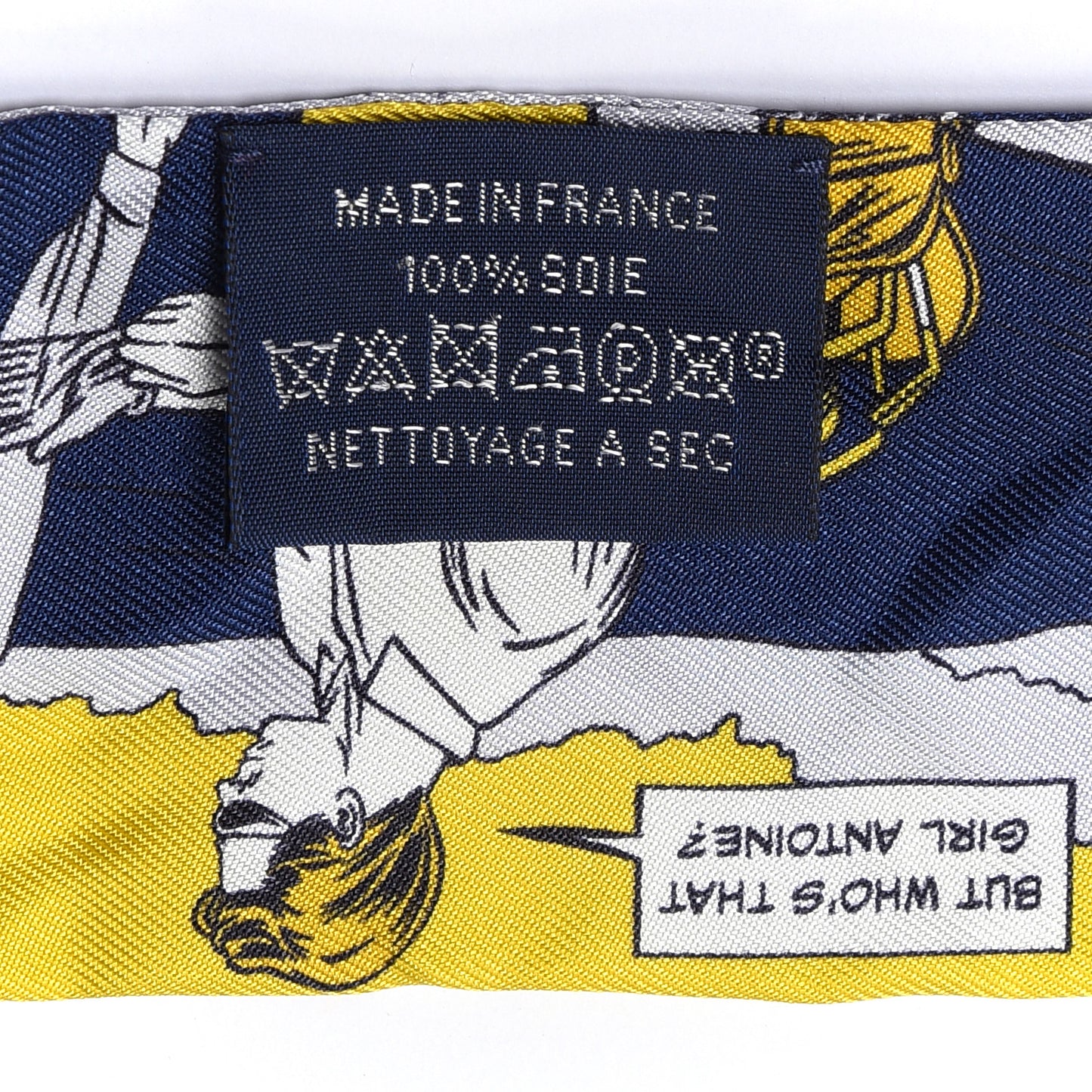 Silk Wow Twilly Marine Gold White