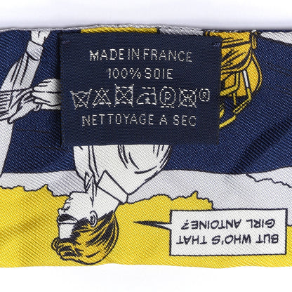 Hermes Silk Wow Twilly Marine Gold White 4 of 4