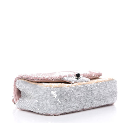 Chanel Sequin Mini Waterfall Flap Pink Blue Yellow 4 of 10