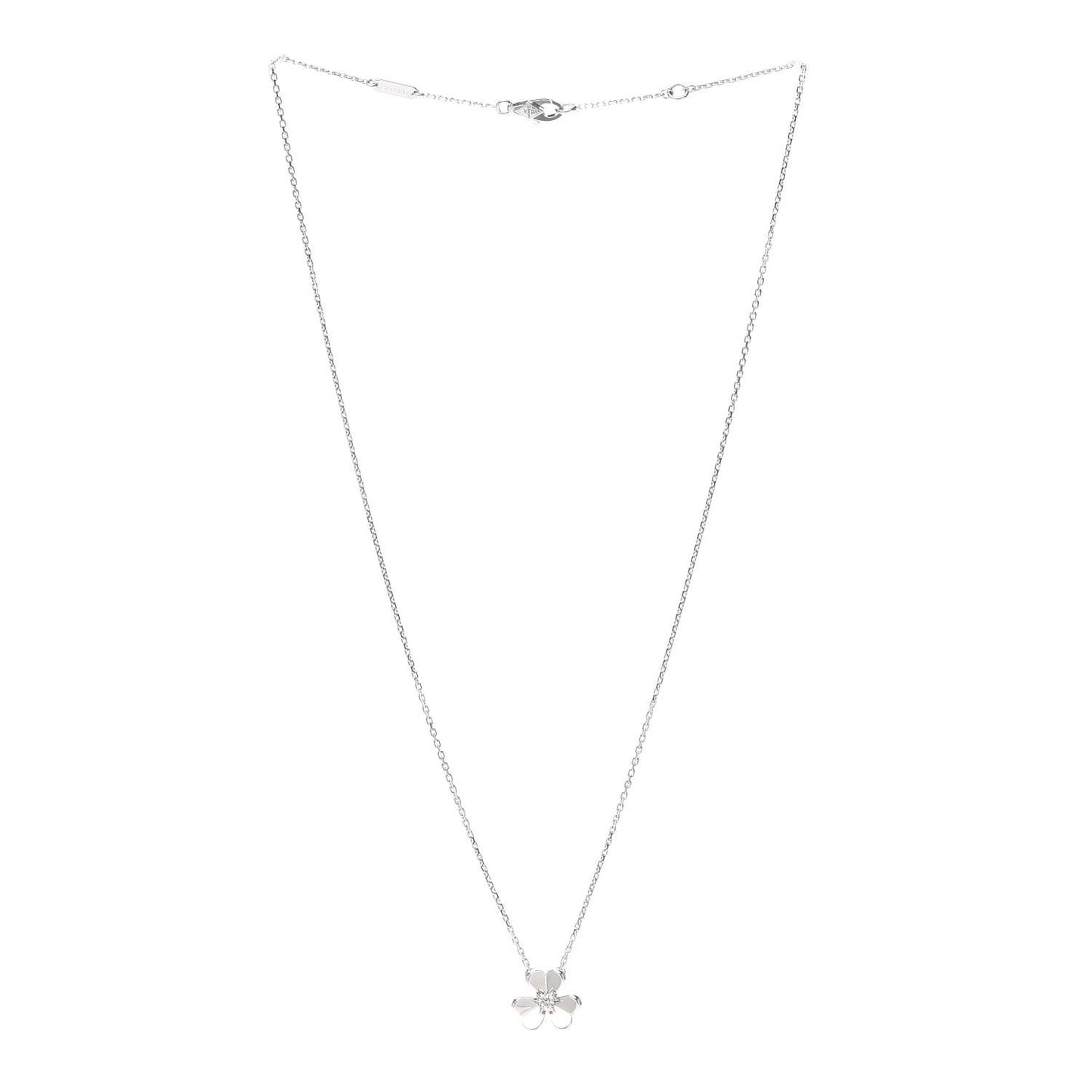 18K White Gold Diamond Mini Frivole Pendant Necklace