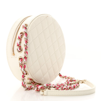 Chanel Lambskin Coco Lifesaver Round Bag Pink White 3 of 13