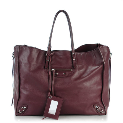 Balenciaga Veau Papier A4 Zip Around Tote Rouge Aubergine 1 of 7