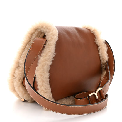 Chloe Calfskin Shearling Medium Marcie Saddle Bag Bag Tan 2 of 13