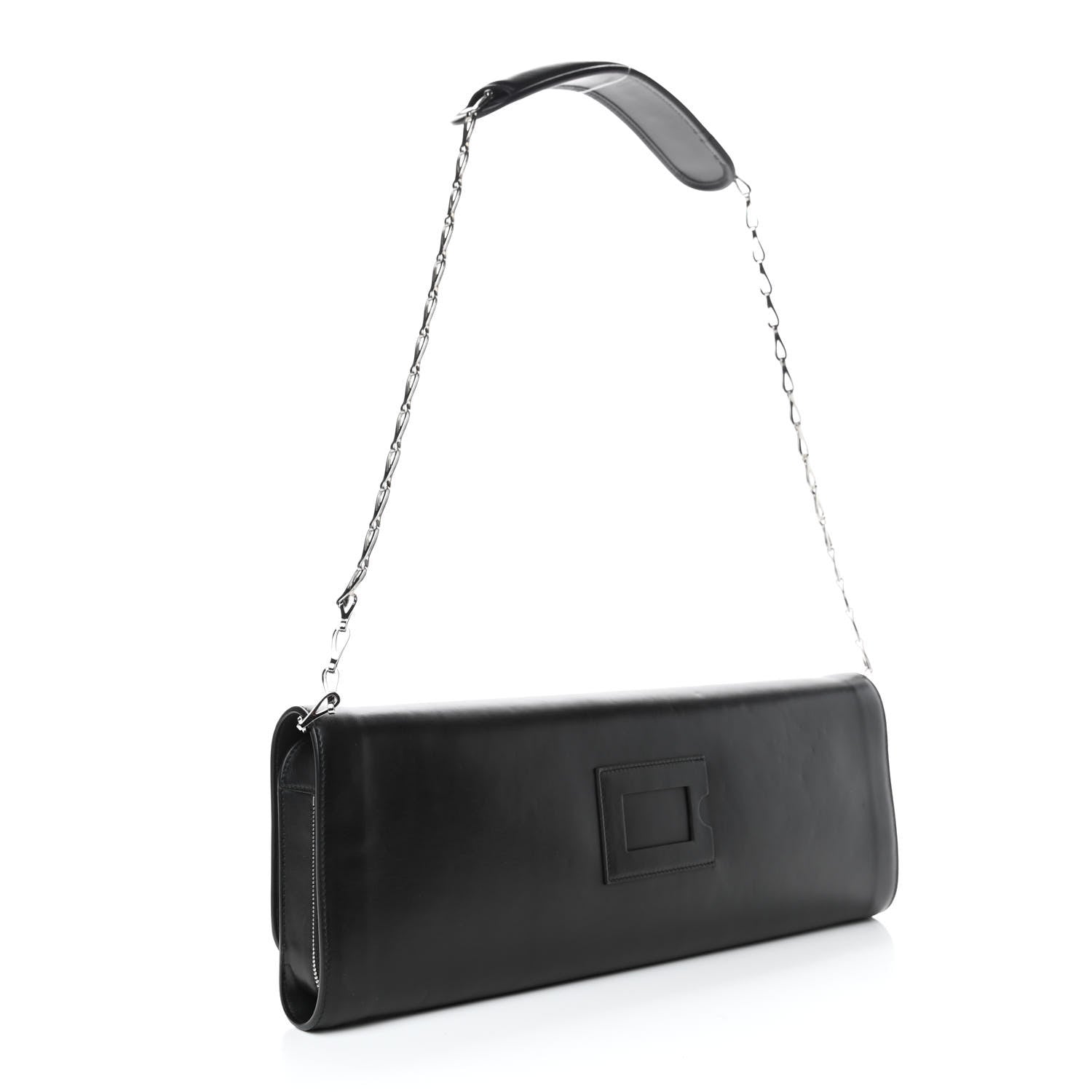 Balenciaga Calfskin Oversized Clutch With Chain Black 2 of 4