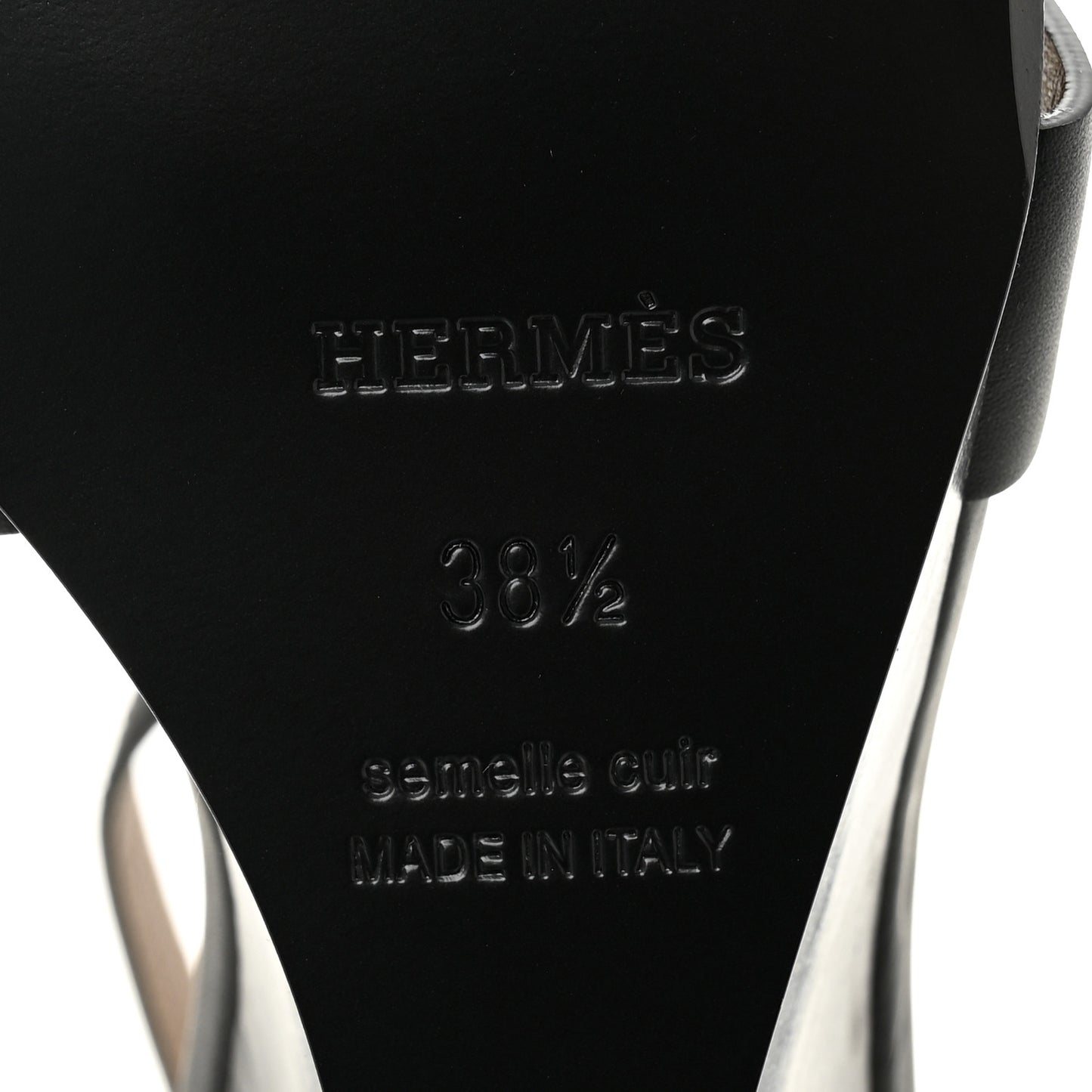Calfskin Legend Wedge Sandals 38.5 Black