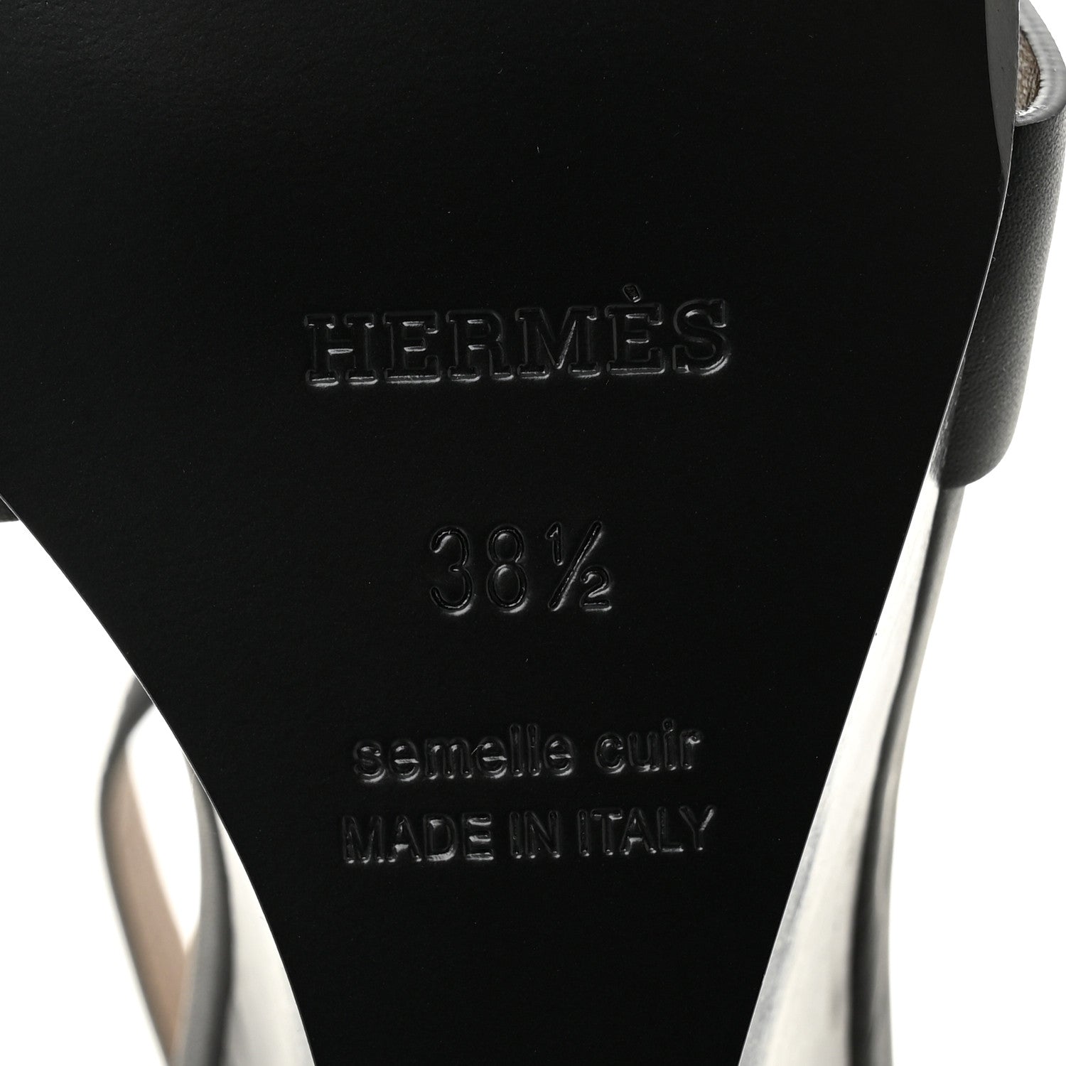 Hermes Calfskin Legend Wedge Sandals 38.5 Black 8 of 10
