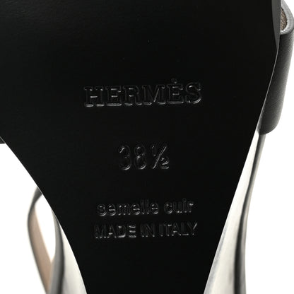 Hermes Calfskin Legend Wedge Sandals 38.5 Black 8 of 10