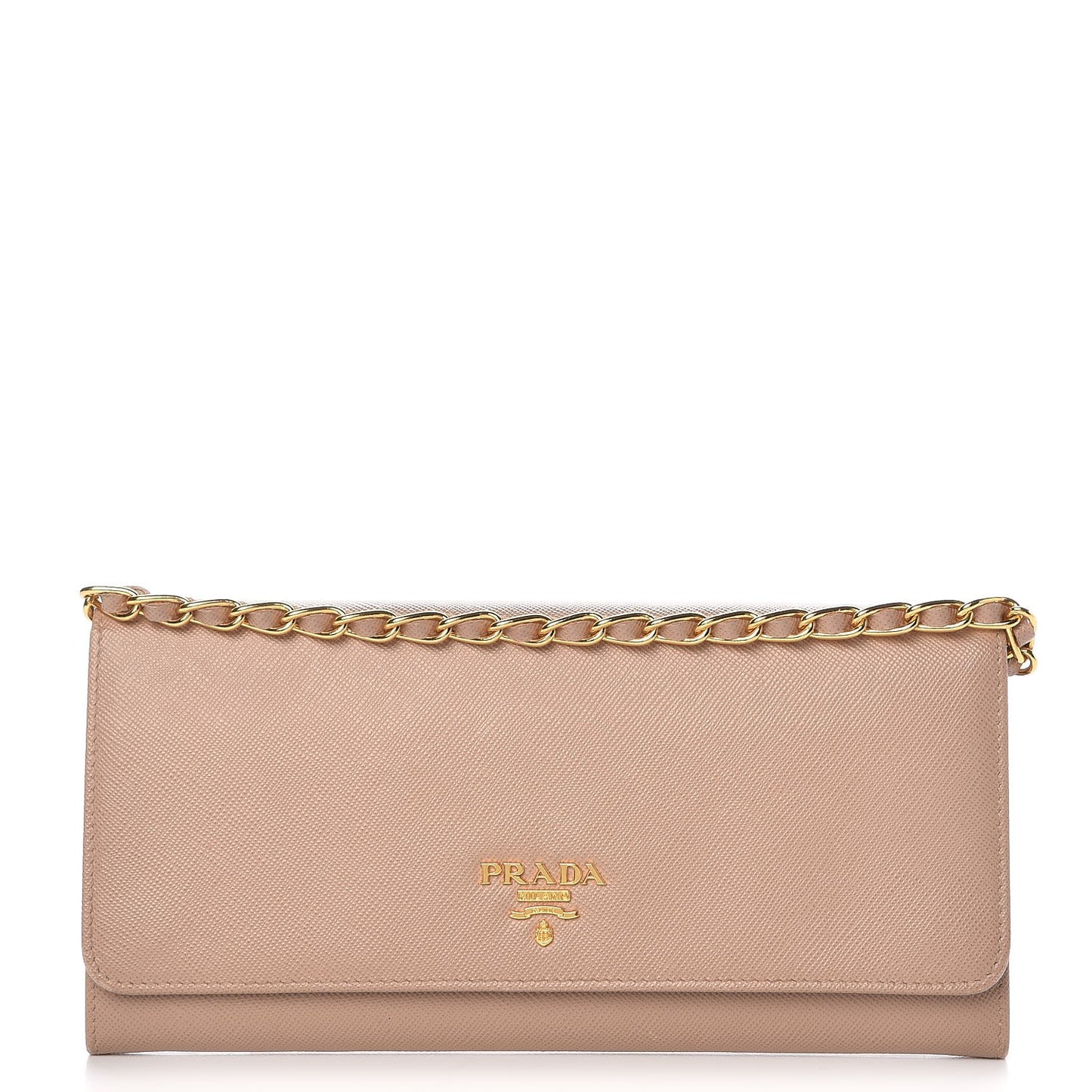 Saffiano Metal Oro Chain Wallet Cammeo
