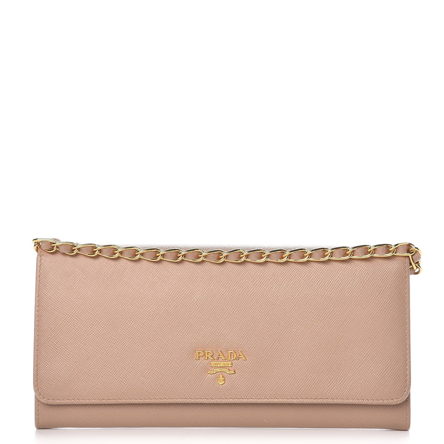 Prada Saffiano Metal Oro Chain Wallet Cammeo 1 of 11