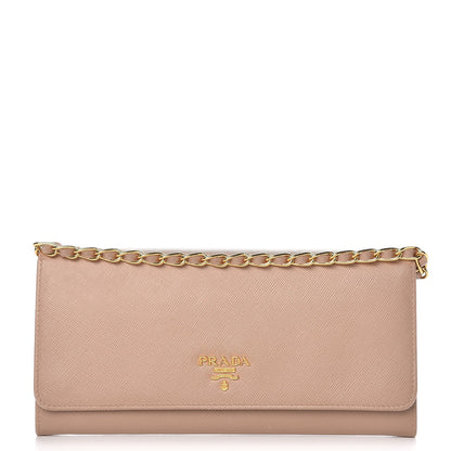 Prada Saffiano Metal Oro Chain Wallet Cammeo 1 of 11