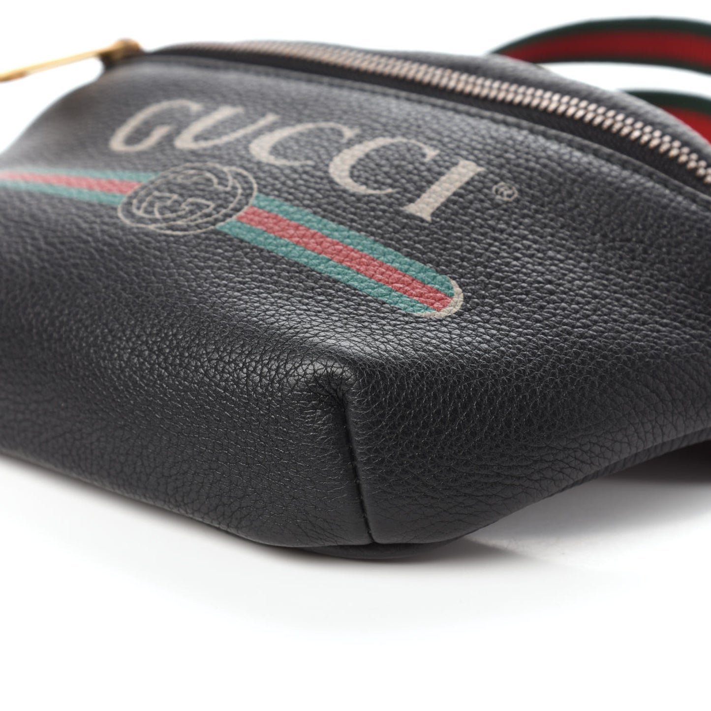 Grained Calfskin Small Logo Belt Bag Black