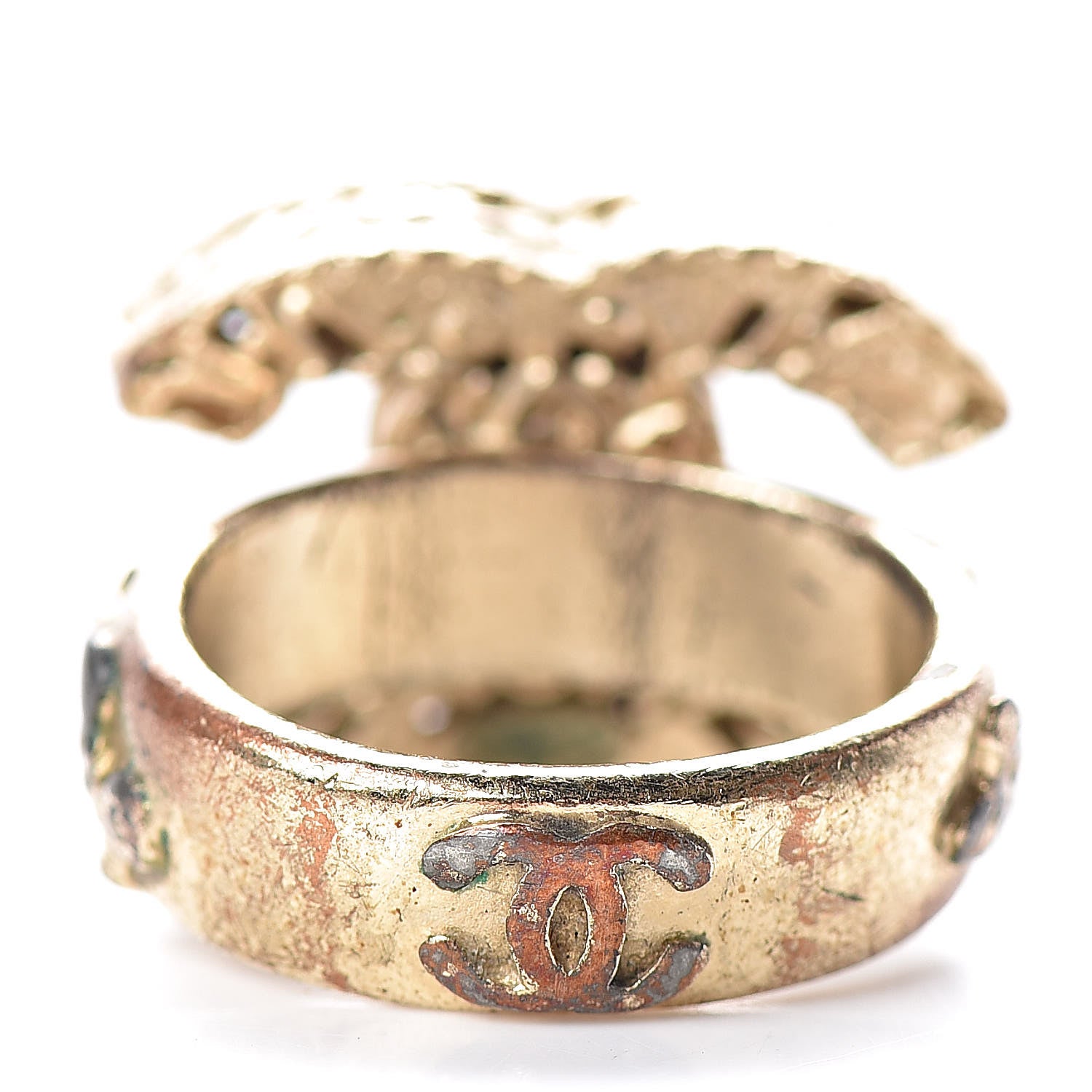 Chanel CC Logo Ring 5 Gold 3 of 6