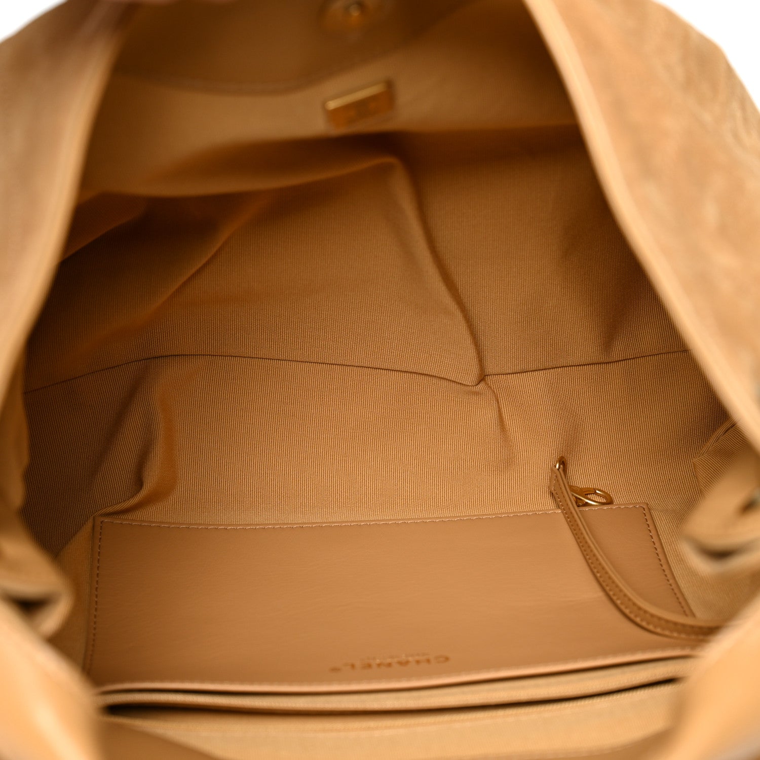 Chanel Suede Calfskin Lambskin Quilted Maxi Hobo Light Brown 5 of 10