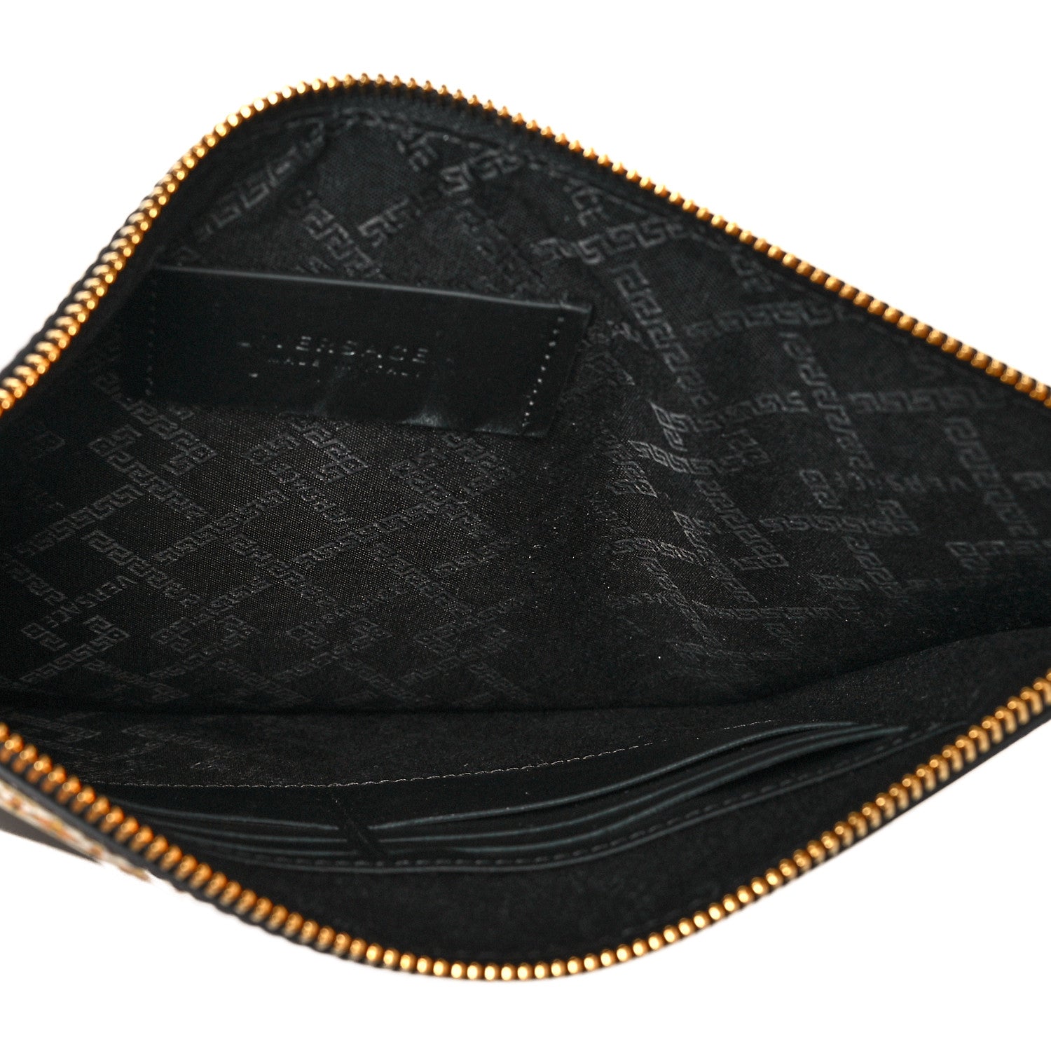 Versace Calfskin Baroque Print La Medusa Pouch Black 5 of 7