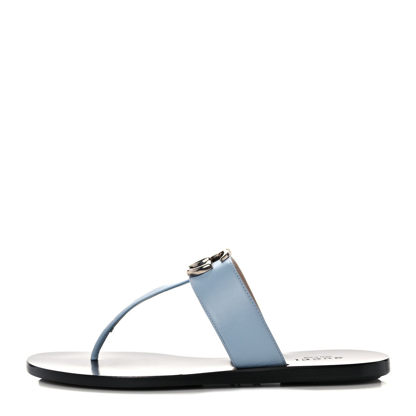 Calfskin GG Marmont Thong Sandals 35.5 Porcelain Light Blue