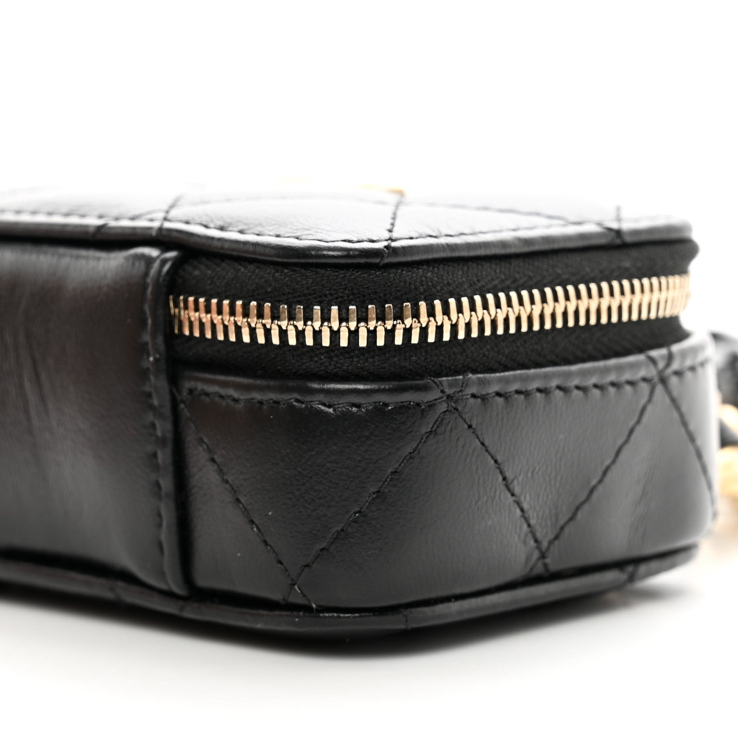 Chanel Lambskin Quilted Mini Lacquered Chain Clutch Black 8 of 8