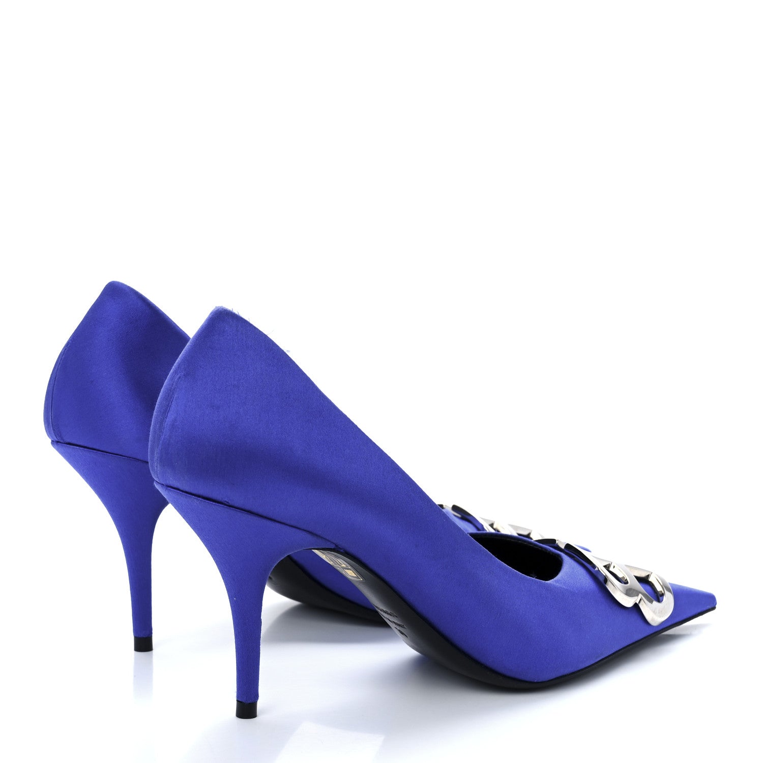 Balenciaga Satin Talon d'Orsay Pumps 38 Bleu 4 of 8