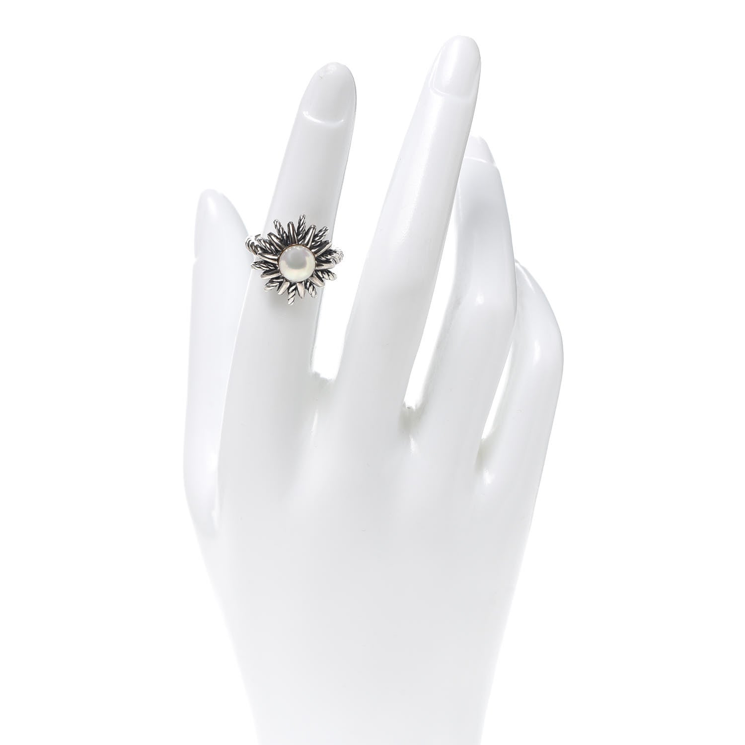 David Yurman Sterling Silver Pearl Starburst Ring 49 5 2 of 5