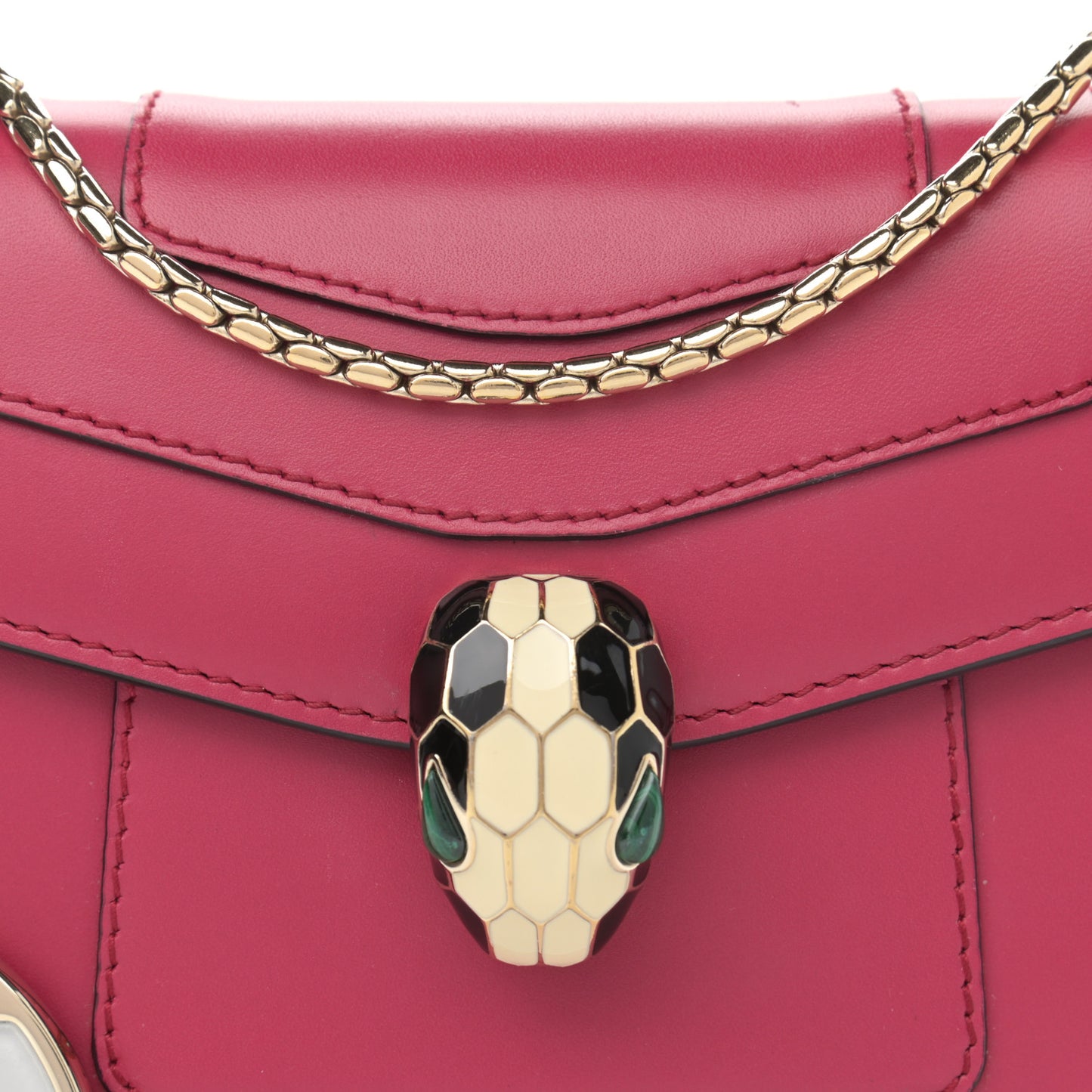 Calfskin Small Serpenti Forever Snake Strap Crossbody Bag Pink