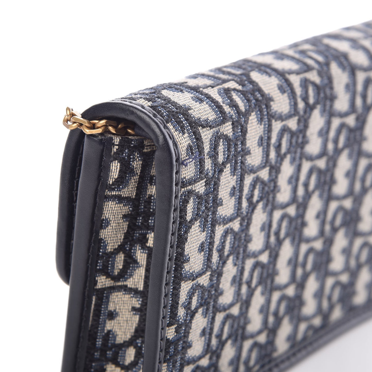 Oblique DiorAddict Wallet On Chain Clutch Navy Blue