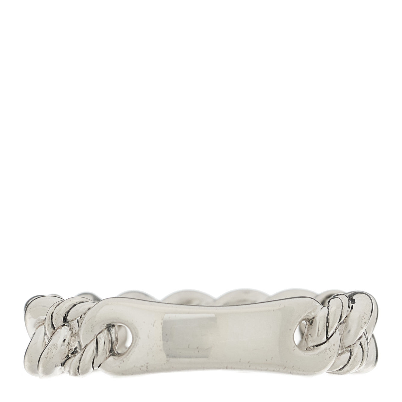 David Yurman Sterling Silver Diamond Narrow Belmont Curb Link Ring 54 7 3 of 5