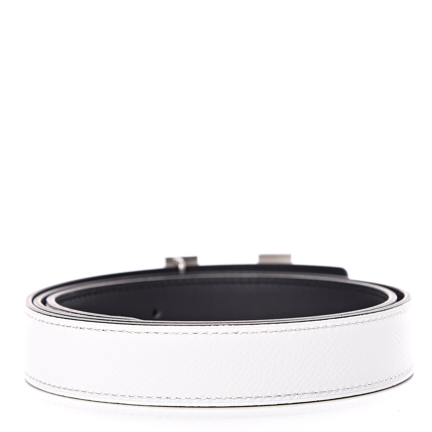 Hermes Swift Epsom 24mm Guilloche H Belt 80 Black White 3 of 7