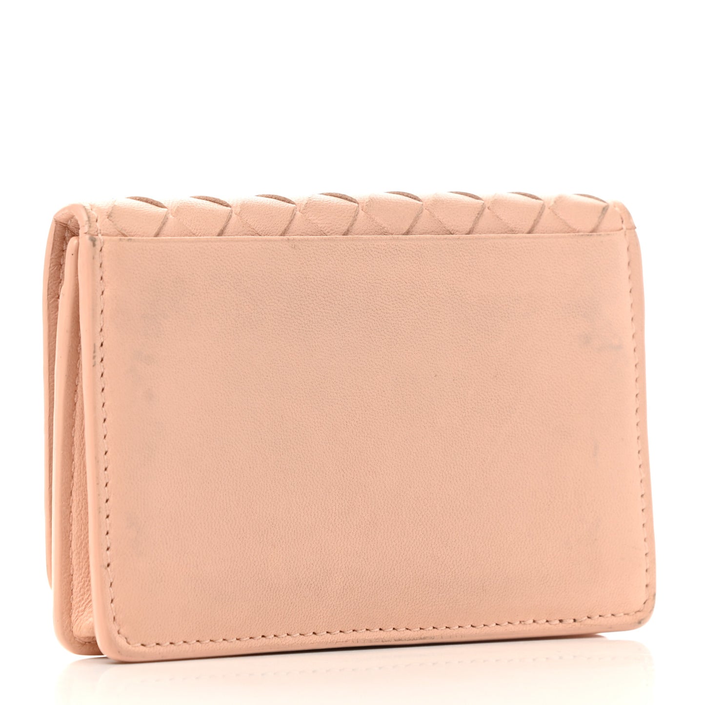 Nappa Intrecciato Card Holder Flamingo