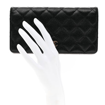 Chanel Caviar Quilted Yen Wallet Black 2 of 10