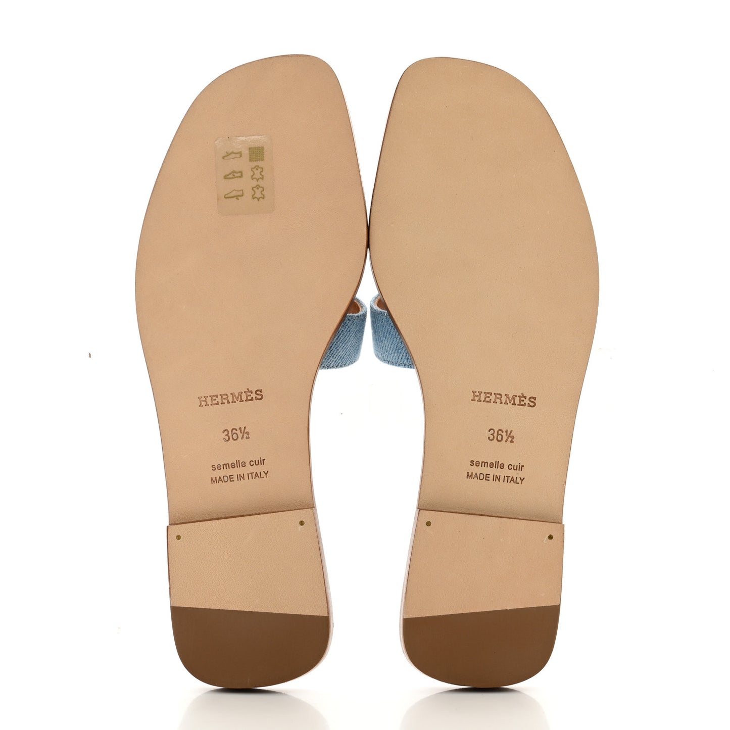 Denim Canvas Oran Sandals 36.5 Bleu Clair