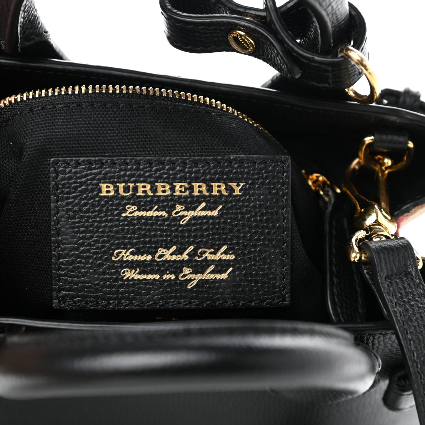 Derby Calfskin House Check Baby Banner Tote Black
