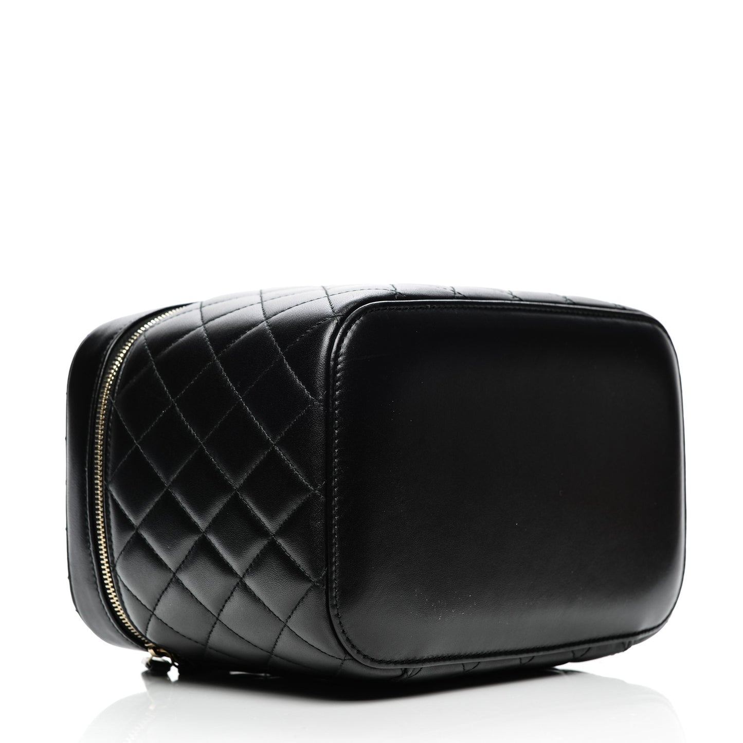 Lambskin Quilted Trendy CC Vanity Pouch Black