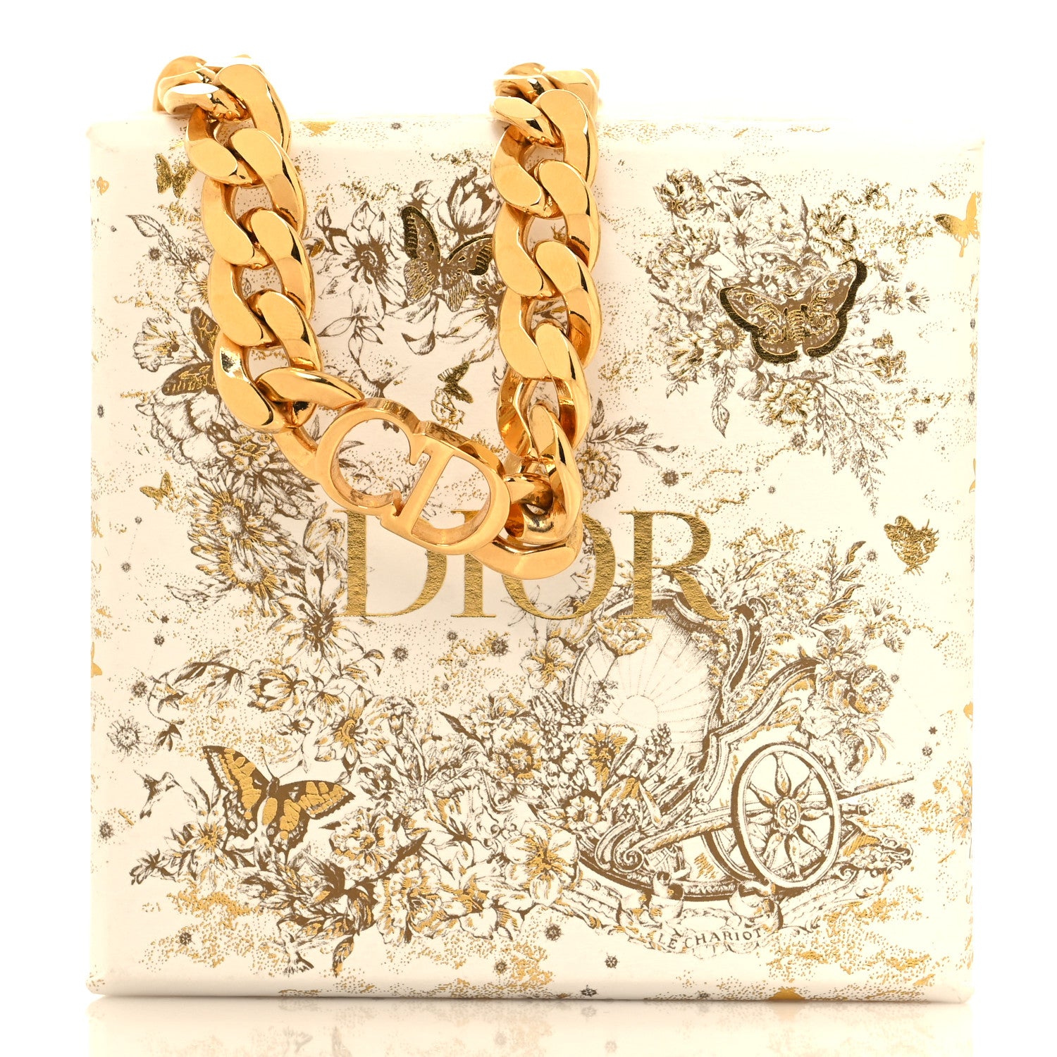Christian Dior Metal Danseuse Etoile Chain Choker Necklace Gold 6 of 6