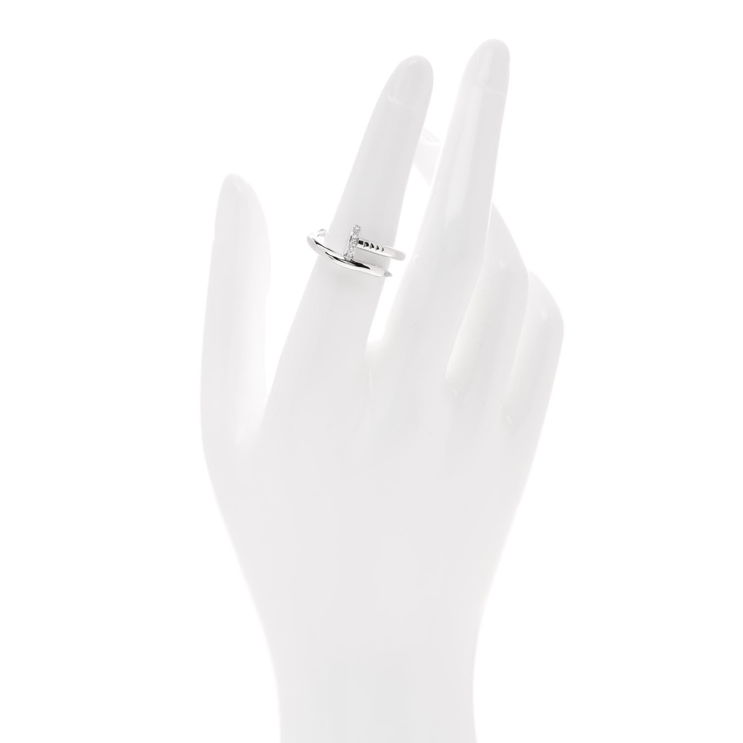 Cartier 18K White Gold Diamond Juste Un Clou Ring 53 6.25 2 of 9