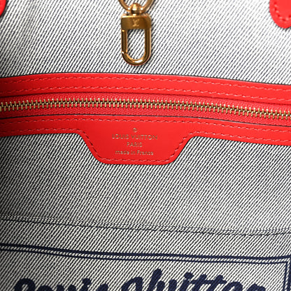 Louis Vuitton Denim Damier Monogram Onthego Blue Rouge 7 of 11