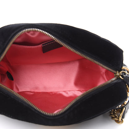 Gucci Velvet Matelasse Small GG Marmont Chain Shoulder Bag Black 5 of 12