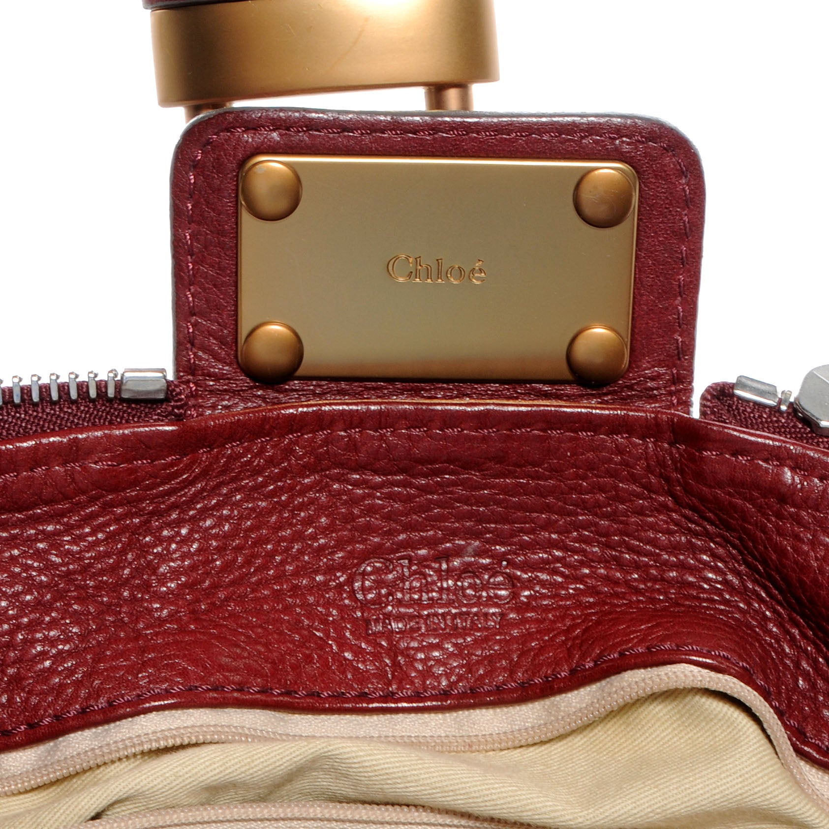 Chloe Leather Paddington Satchel Grenat 6 of 9