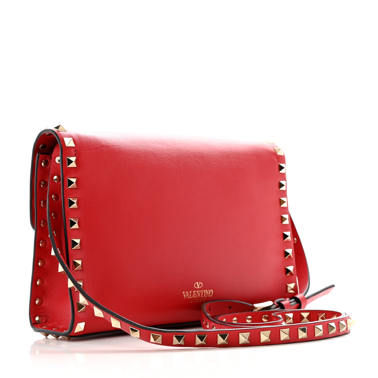 Valentino Garavani Vitello Medium Rockstud Flip Lock Crossbody Bag Rosso Valentino 3 of 9