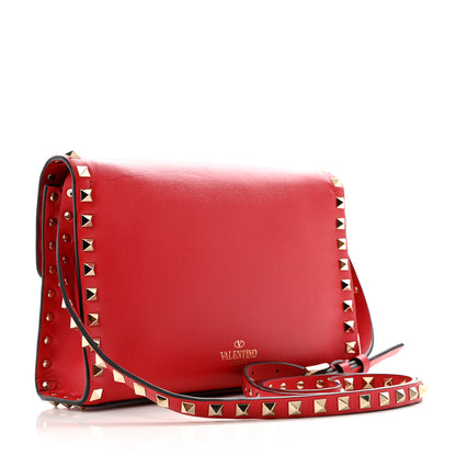 Valentino Garavani Vitello Medium Rockstud Flip Lock Crossbody Bag Rosso Valentino 3 of 9