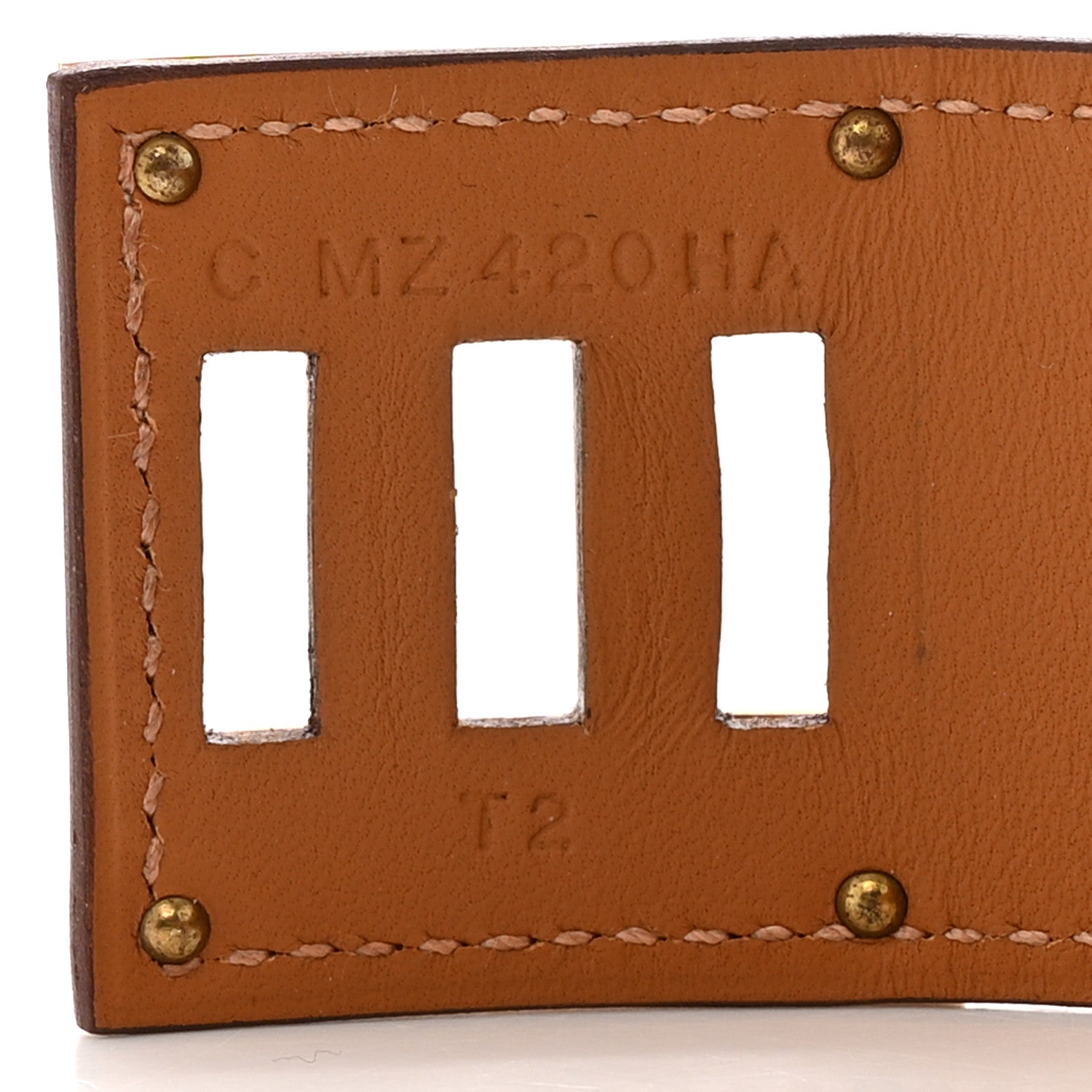Hermes Epsom Kelly Dog Bracelet T2 Gold 5 of 9