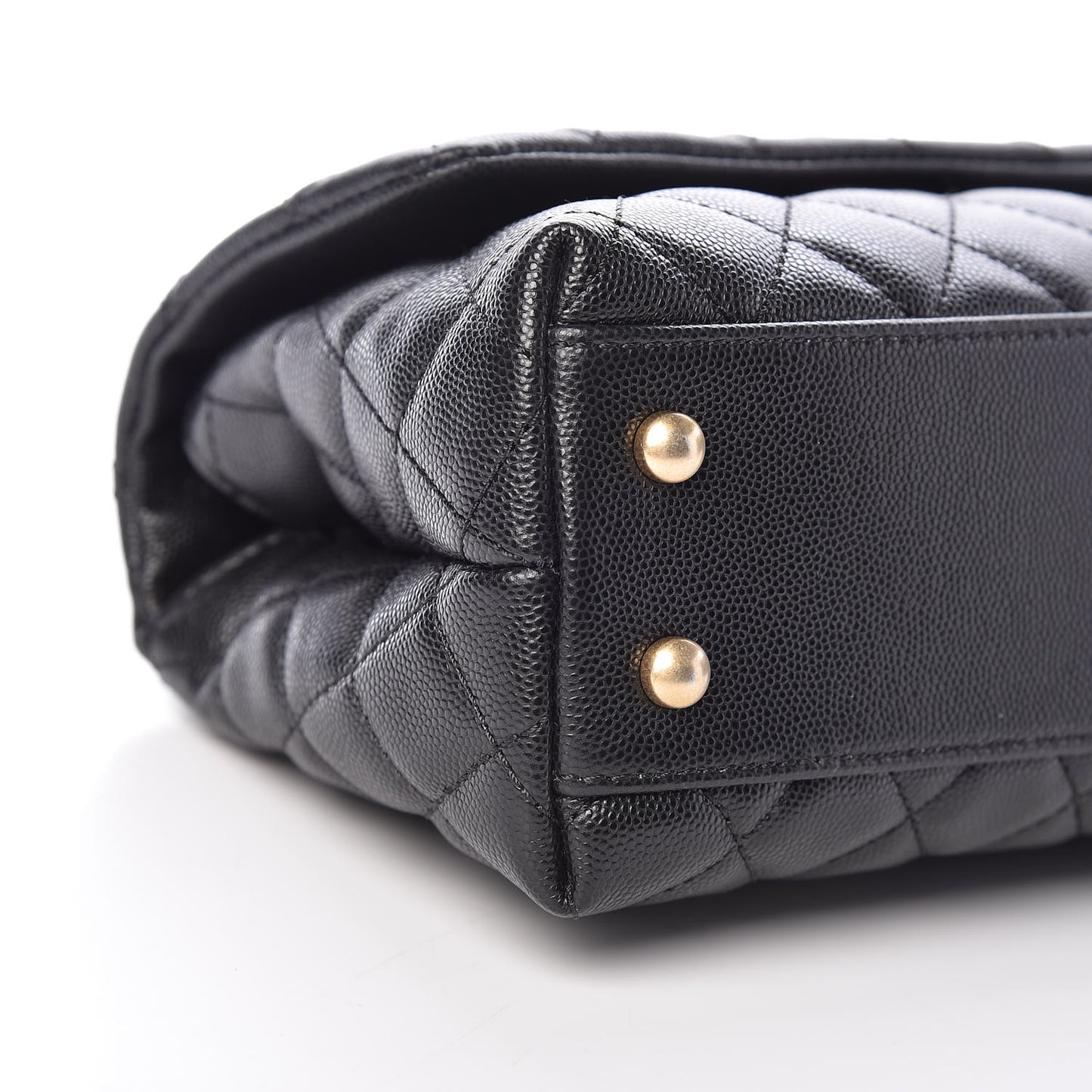 Caviar Quilted Mini Coco Handle Flap Black
