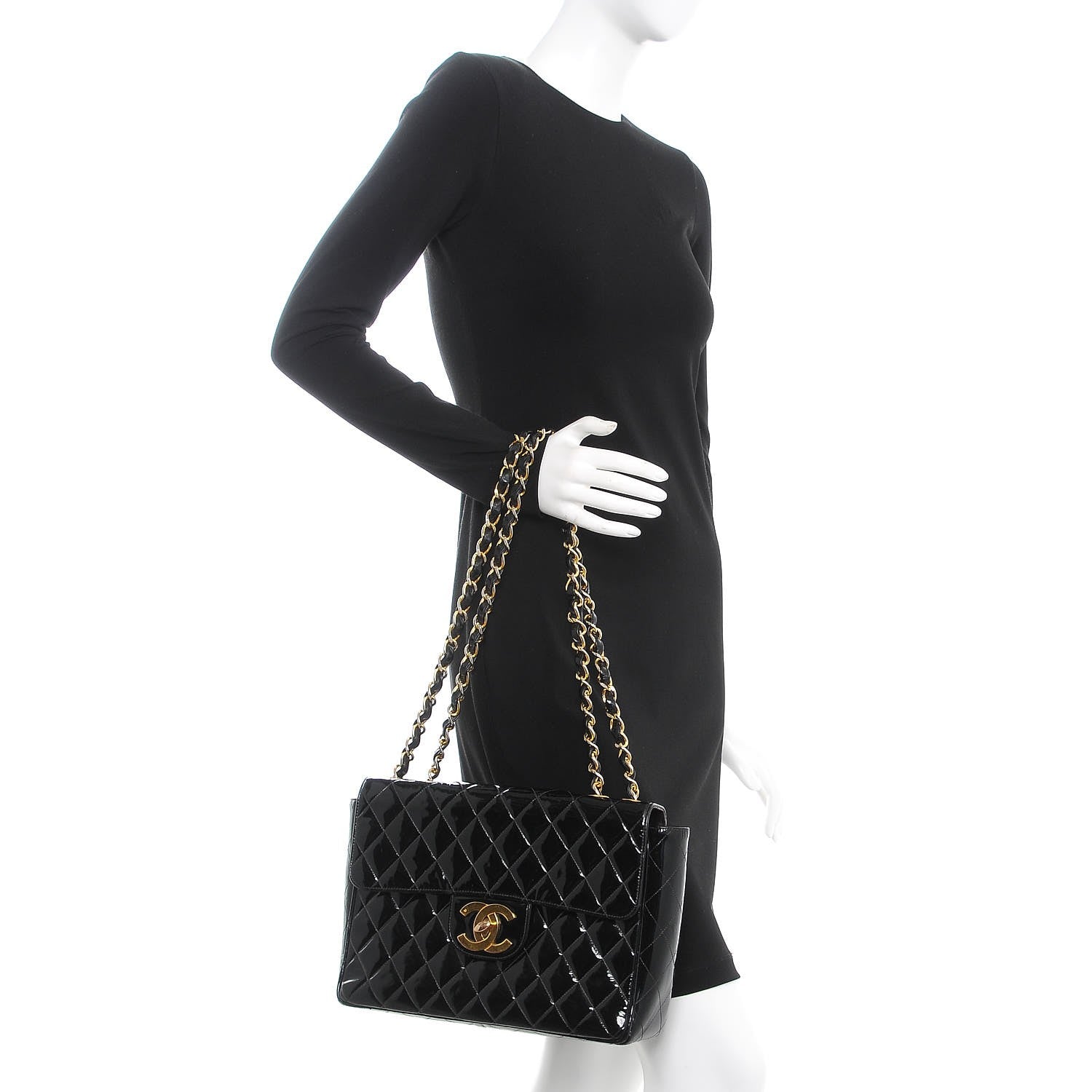Chanel Patent Quilted XL Flap Bag Black 3 of 21