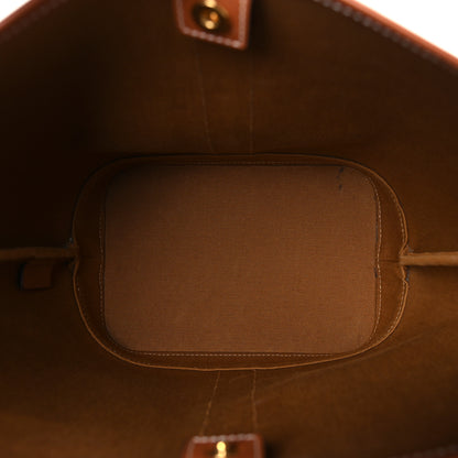 Celine Triomphe Canvas Calfskin Small Bucket Bag Tan 5 of 8