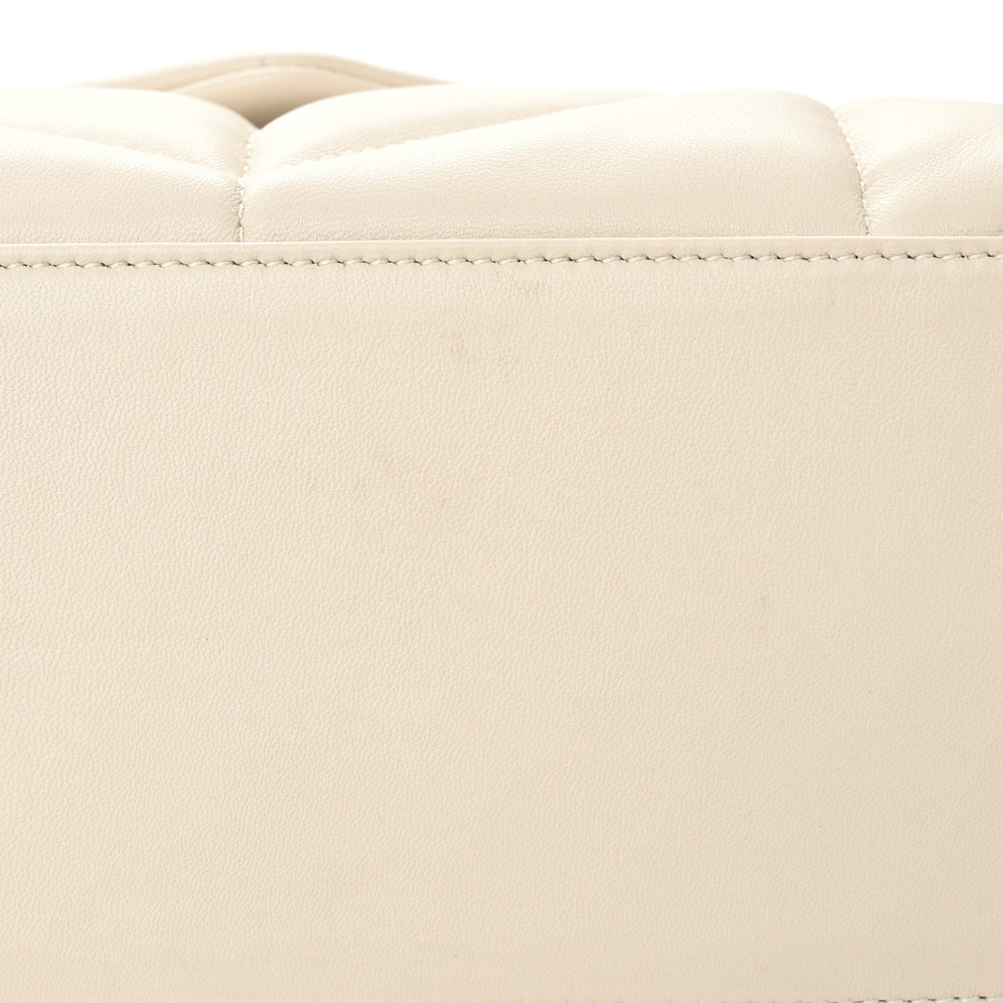 Lambskin Quilted Small Loulou Puffer Monogram Chain Satchel Crema Soft