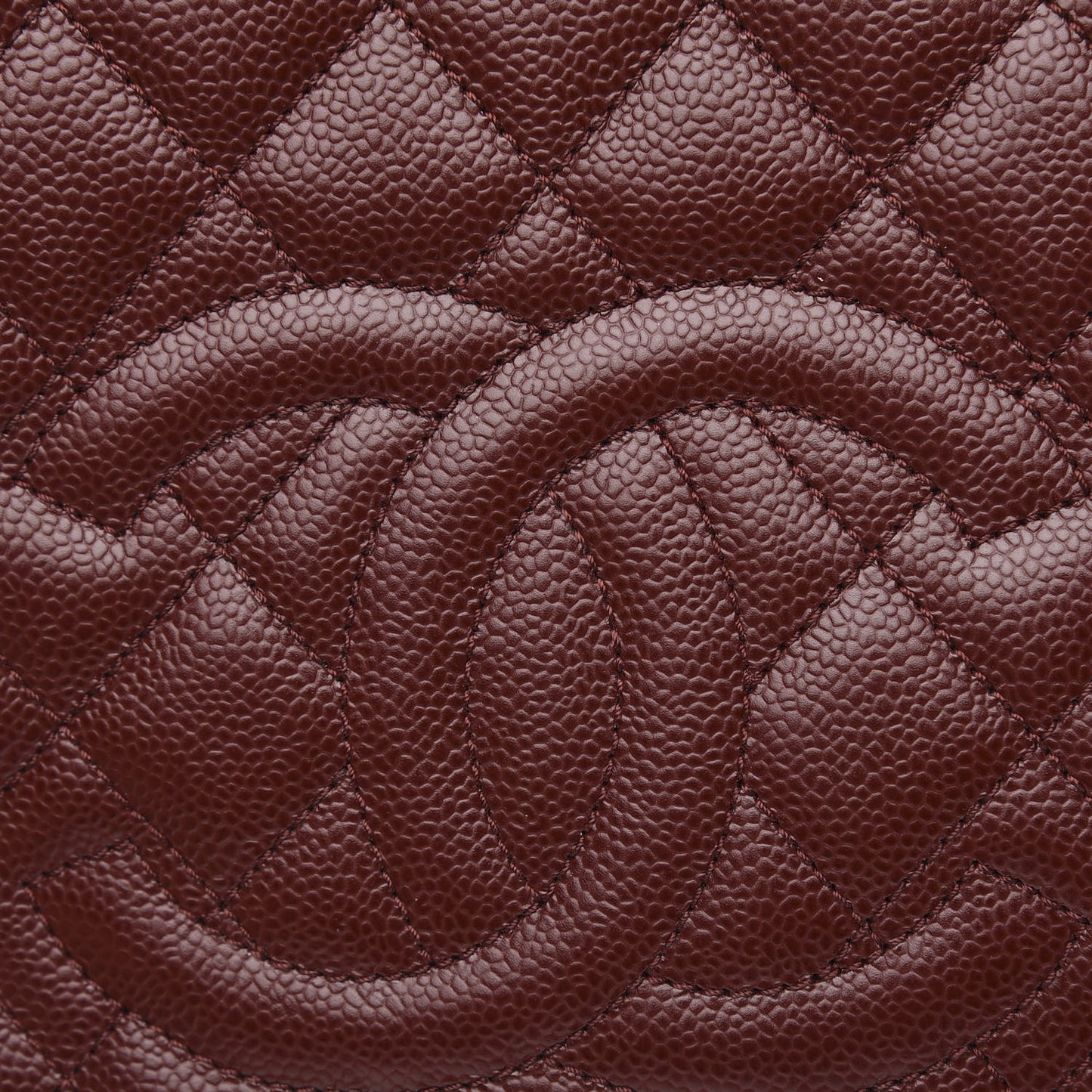 Caviar Quilted Petit Shopping Tote PST Burgundy