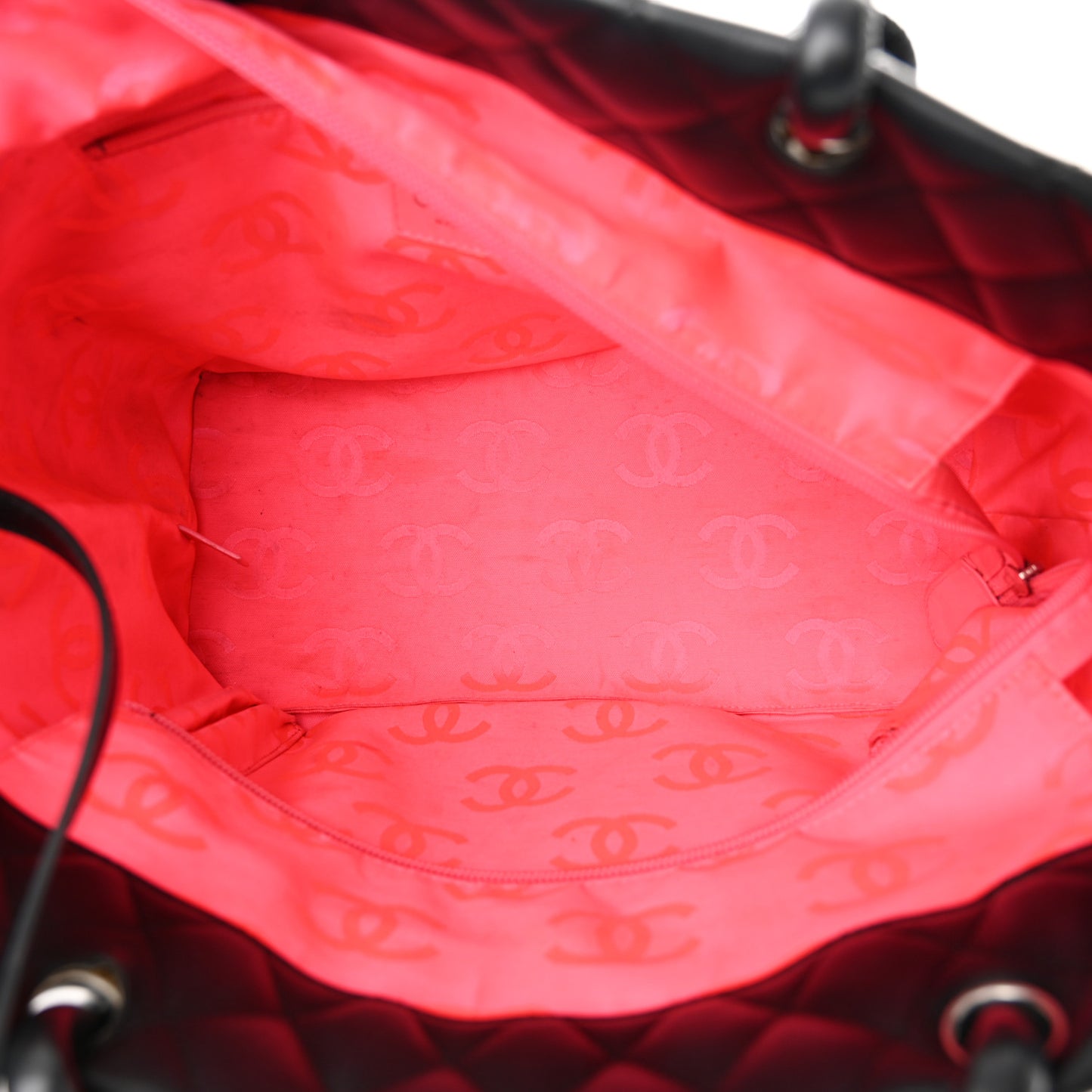 Calfskin Quilted Large Cambon Tote Black